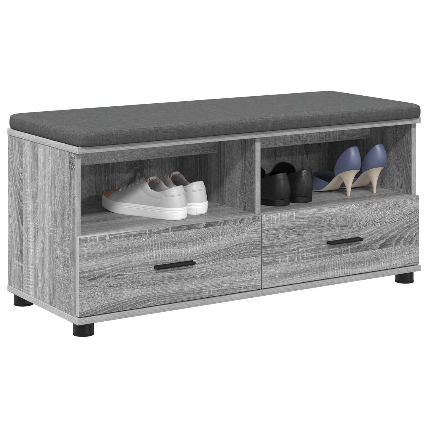 Panca per ingresso con cuscino Sonoma grigia 100 x 38 x 46 cm | homemem39