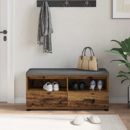Panca per ingresso con cuscino Legno vecchio 100 x 38 x 46 cm | homemem39