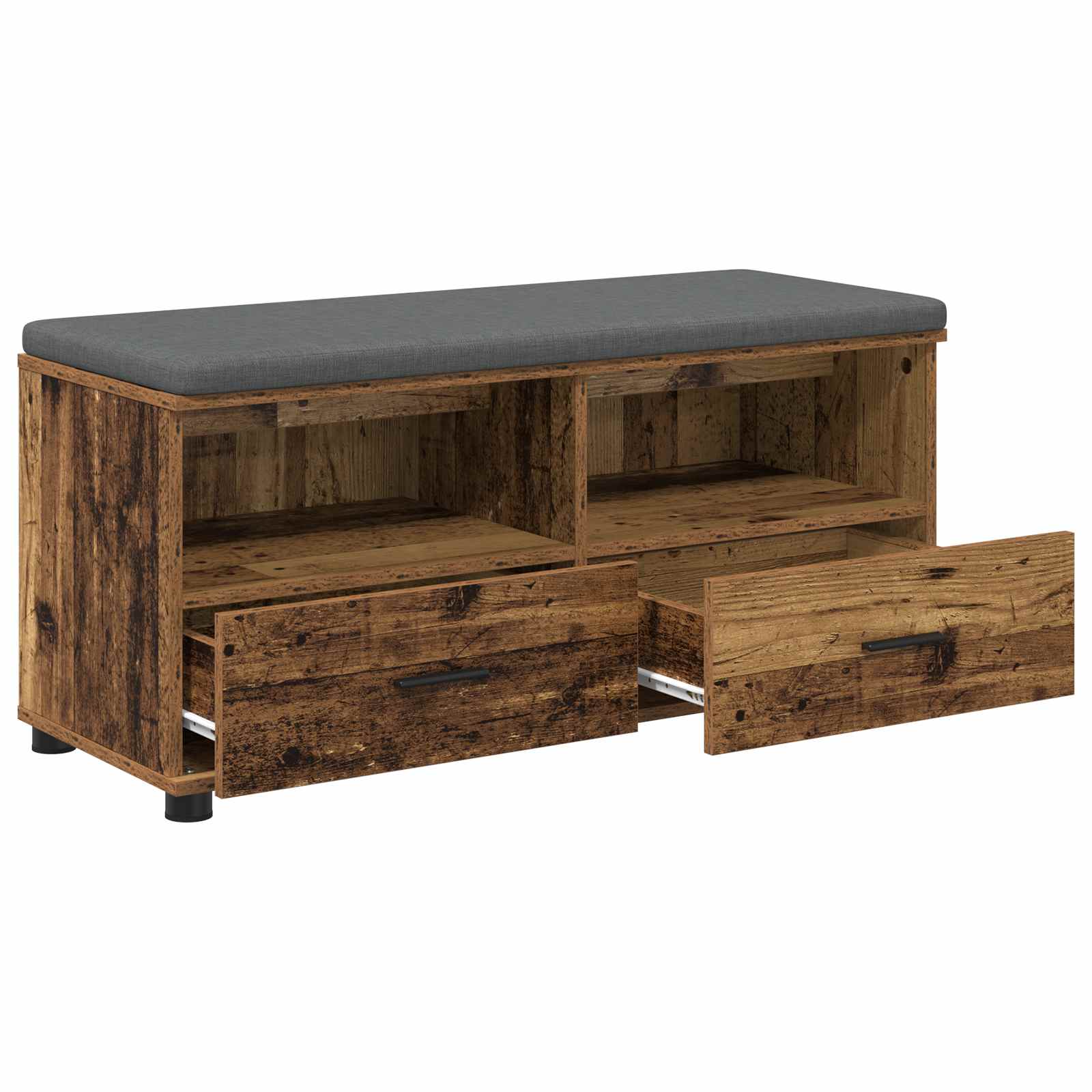 Panca per ingresso con cuscino Legno vecchio 100 x 38 x 46 cm | homemem39