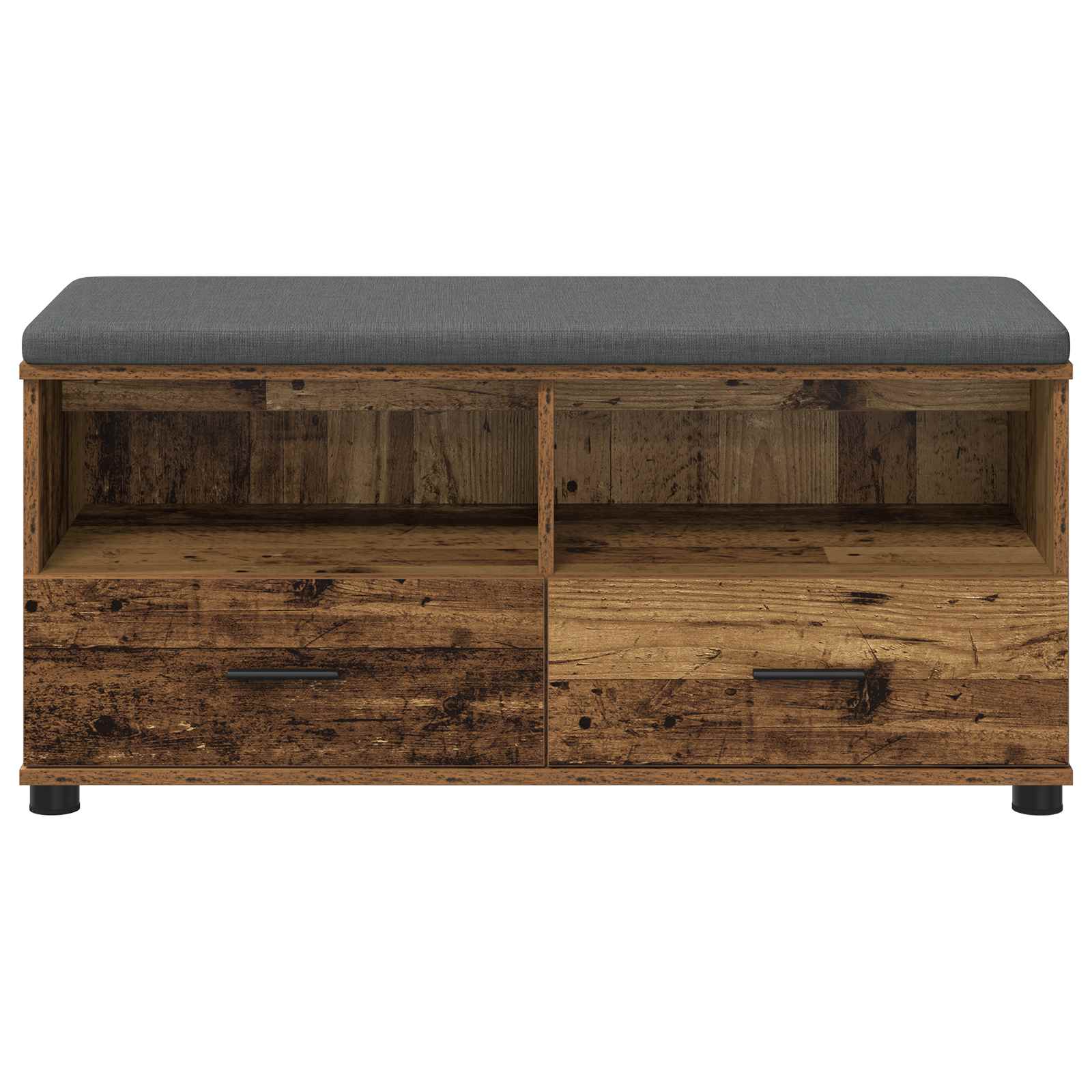 Panca per ingresso con cuscino Legno vecchio 100 x 38 x 46 cm | homemem39