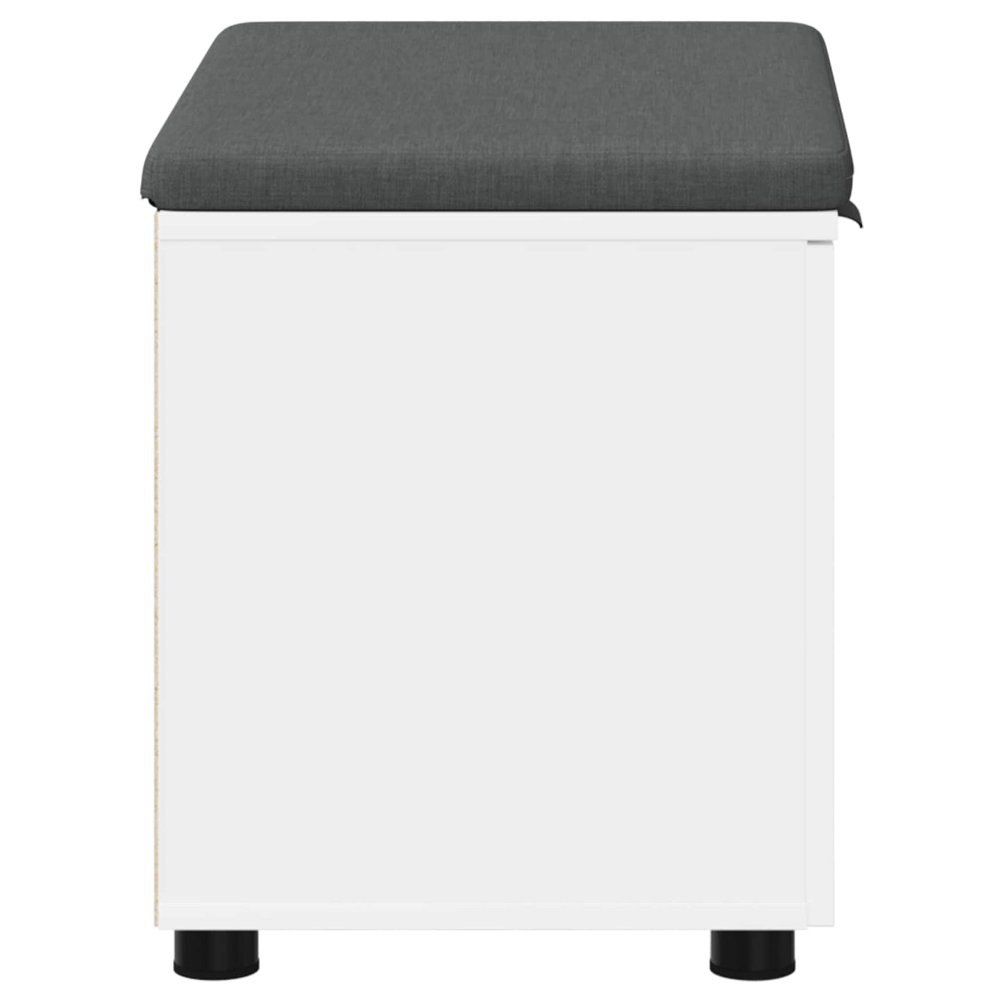 Panca per ingresso con cuscino con porta Bianco 60 x 38 x 46 cm