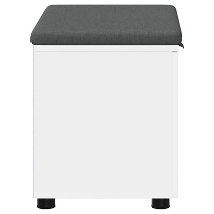Panca per ingresso con cuscino con porta Bianco 60 x 38 x 46 cm