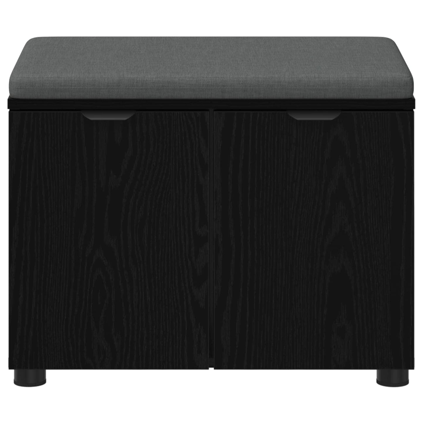 Panca per ingresso con cuscino Rovere Nero 60 x 38 x 46 cm