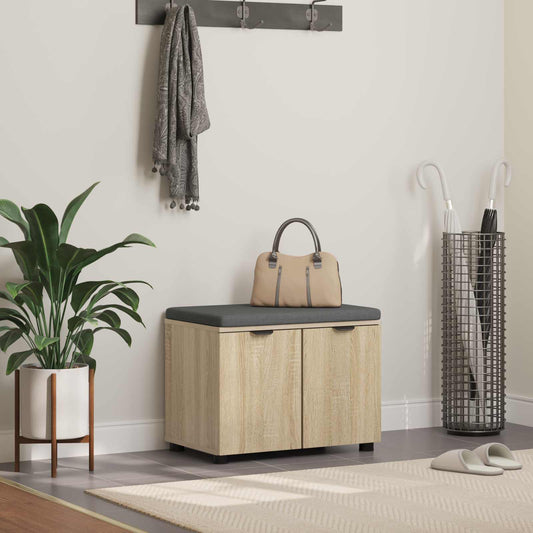 Panca per ingresso con cuscino Rovere Sonoma 60 x 38 x 46 cm