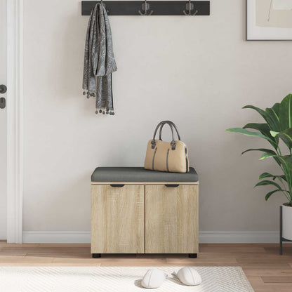 Panca per ingresso con cuscino Rovere Sonoma 60 x 38 x 46 cm