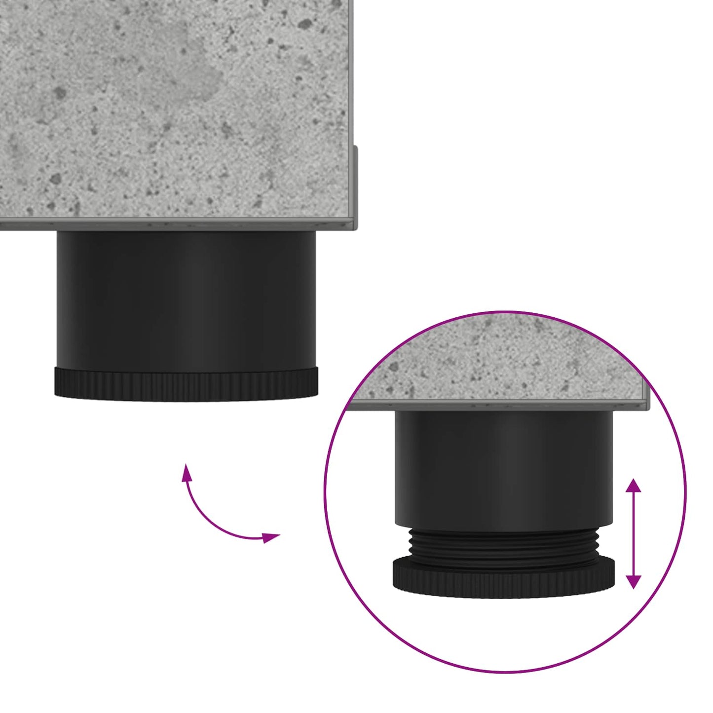 Panca per ingresso con cuscino Grigio cemento 60 x 38 x 46 cm