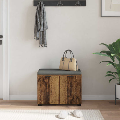 Panca per ingresso con cuscino Legno vecchio 60 x 38 x 46 cm