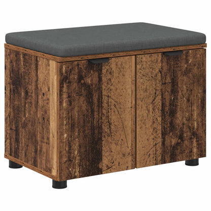 Panca per ingresso con cuscino Legno vecchio 60 x 38 x 46 cm
