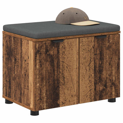Panca per ingresso con cuscino Legno vecchio 60 x 38 x 46 cm