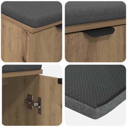 Panca per ingresso con porta Rovere artigianale 60 x 38 x 46 cm