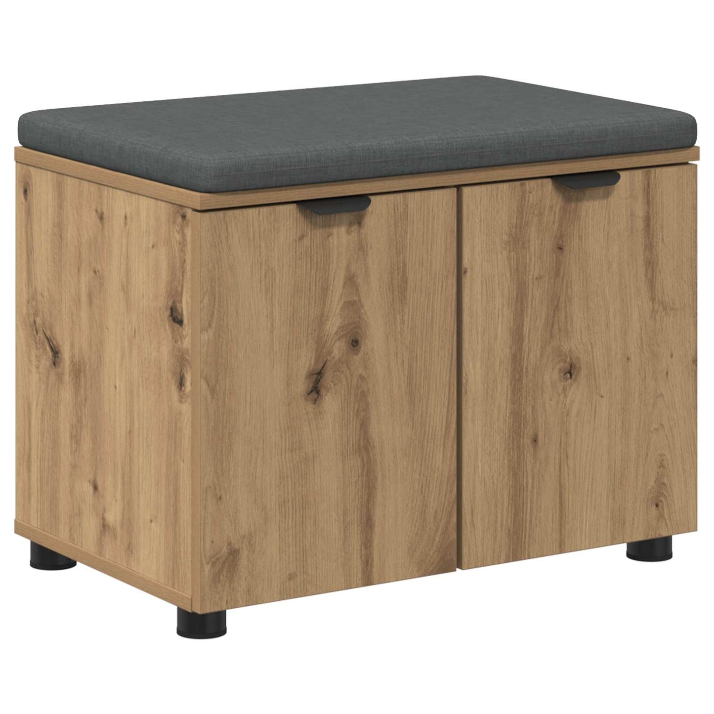 Panca per ingresso con porta Rovere artigianale 60 x 38 x 46 cm