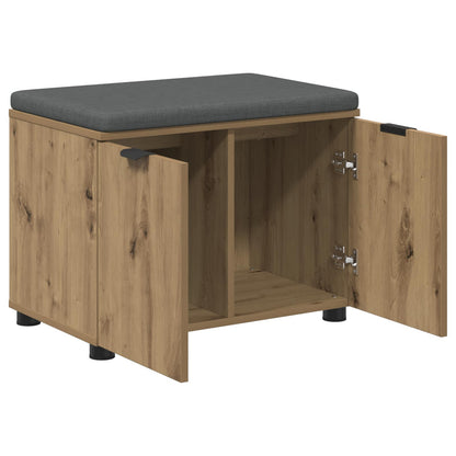 Panca per ingresso con porta Rovere artigianale 60 x 38 x 46 cm