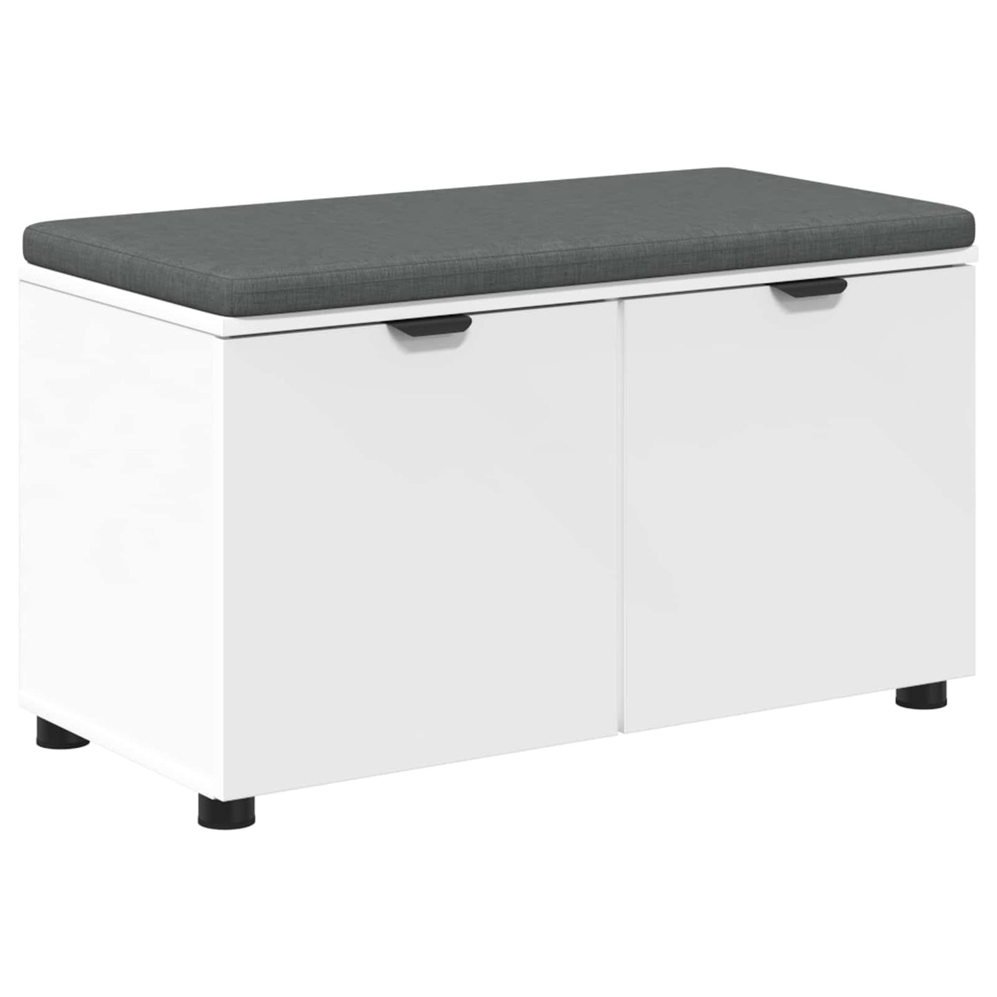 Panca per ingresso con cuscino con porta Bianco 80 x 38 x 46 cm | homemem39