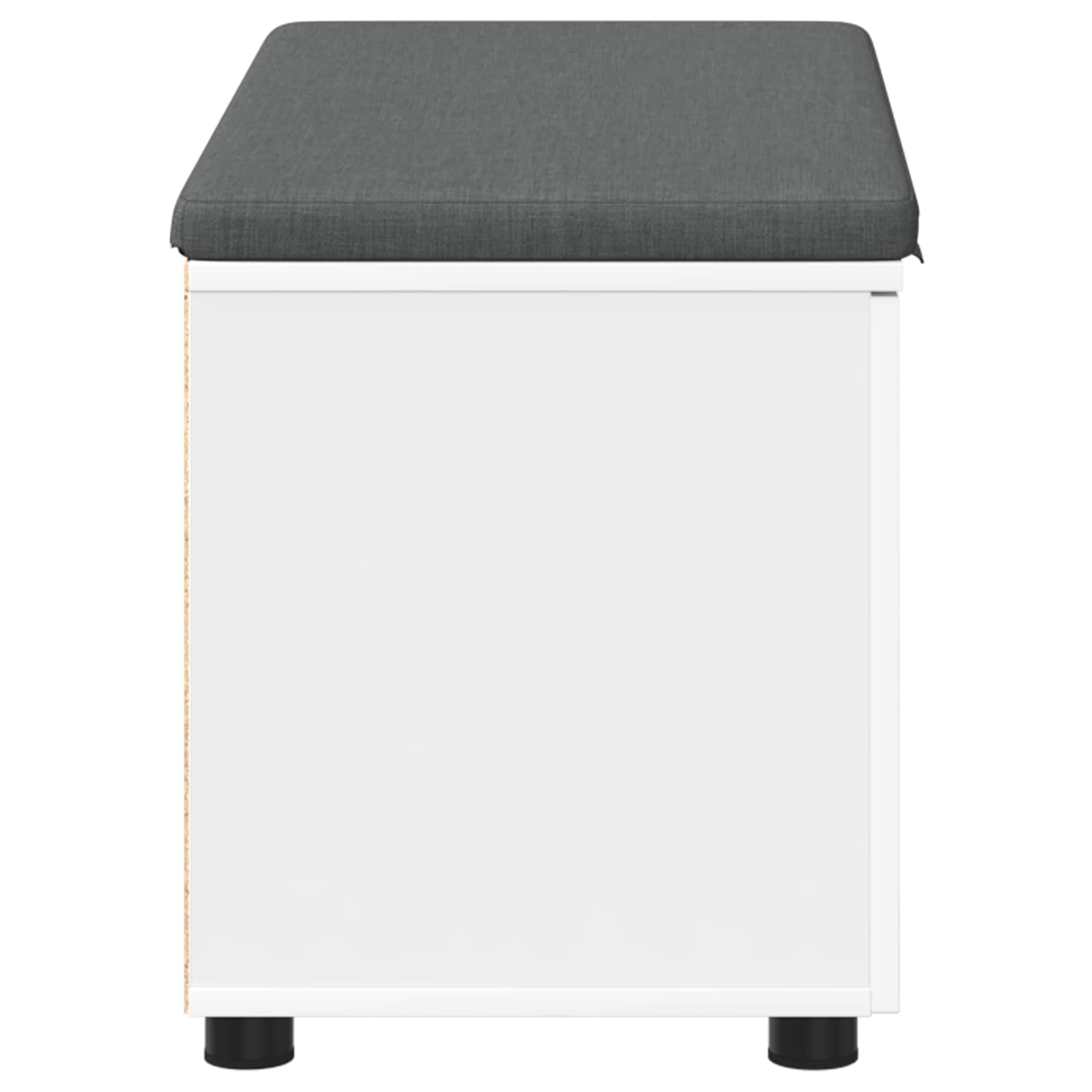 Panca per ingresso con cuscino con porta Bianco 80 x 38 x 46 cm | homemem39
