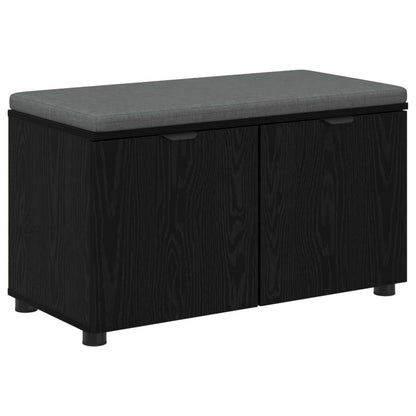 Panca per ingresso con cuscino Rovere Nero 80 x 38 x 46 cm | homemem39