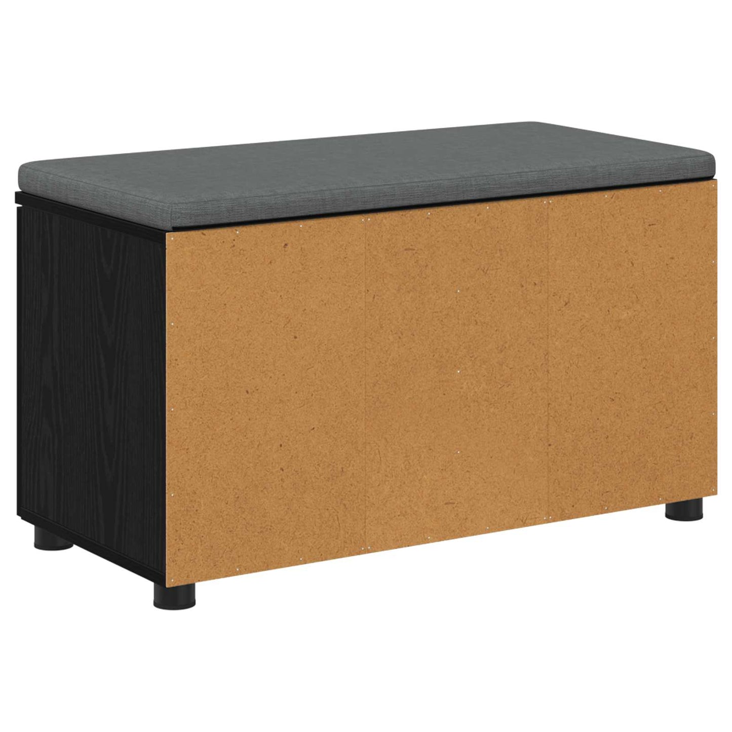 Panca per ingresso con cuscino Rovere Nero 80 x 38 x 46 cm | homemem39