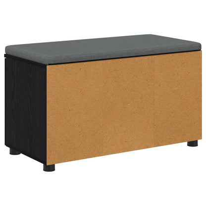 Panca per ingresso con cuscino Rovere Nero 80 x 38 x 46 cm | homemem39