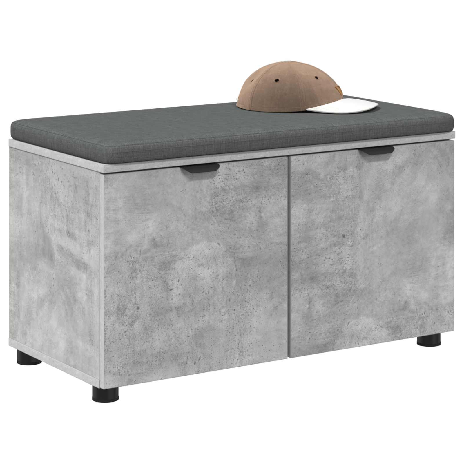 Panca per ingresso con cuscino Grigio Cemento 80 x 38 x 46 cm | homemem39