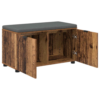 Panca per ingresso con cuscino Legno vecchio 80 x 38 x 46 cm | homemem39