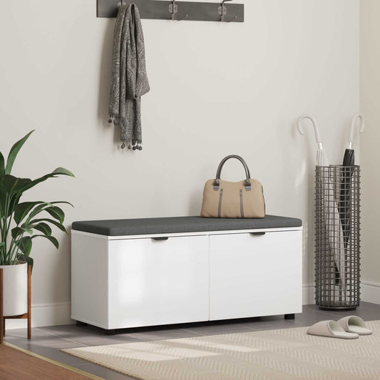 Panca per ingresso con cuscino Bianco 100 x 38 x 46 cm