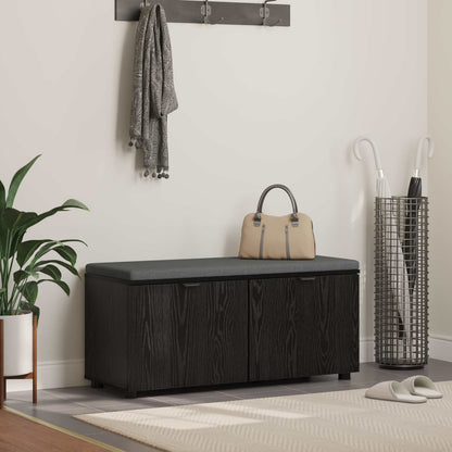 Panca per ingresso con cuscino Rovere Nero 100 x 38 x 46 cm