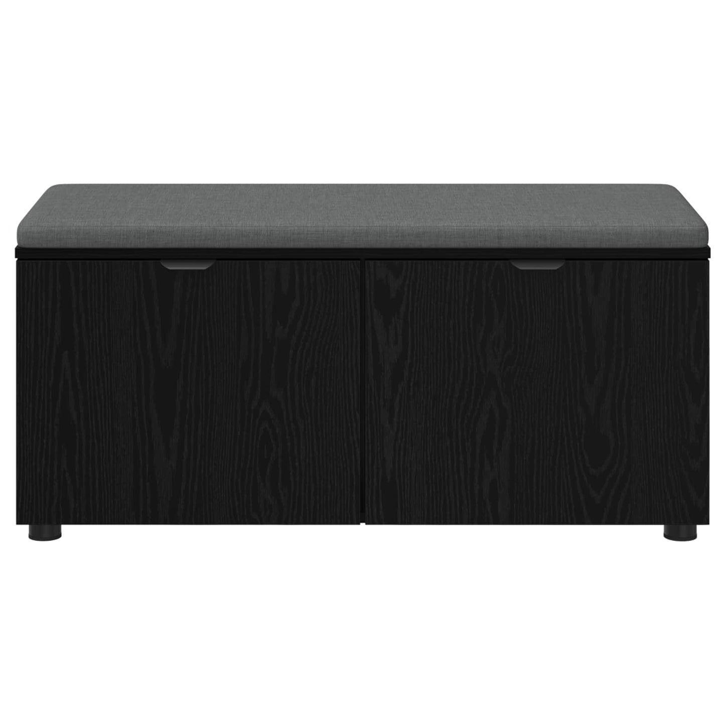 Panca per ingresso con cuscino Rovere Nero 100 x 38 x 46 cm