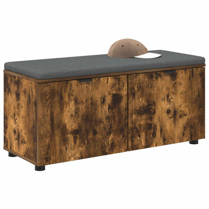 Panca per ingresso con cuscino Rovere fumé 100 x 38 x 46 cm