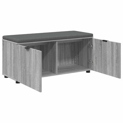 Panca per ingresso con cuscino Grigio Sonoma 100 x 38 x 46 cm