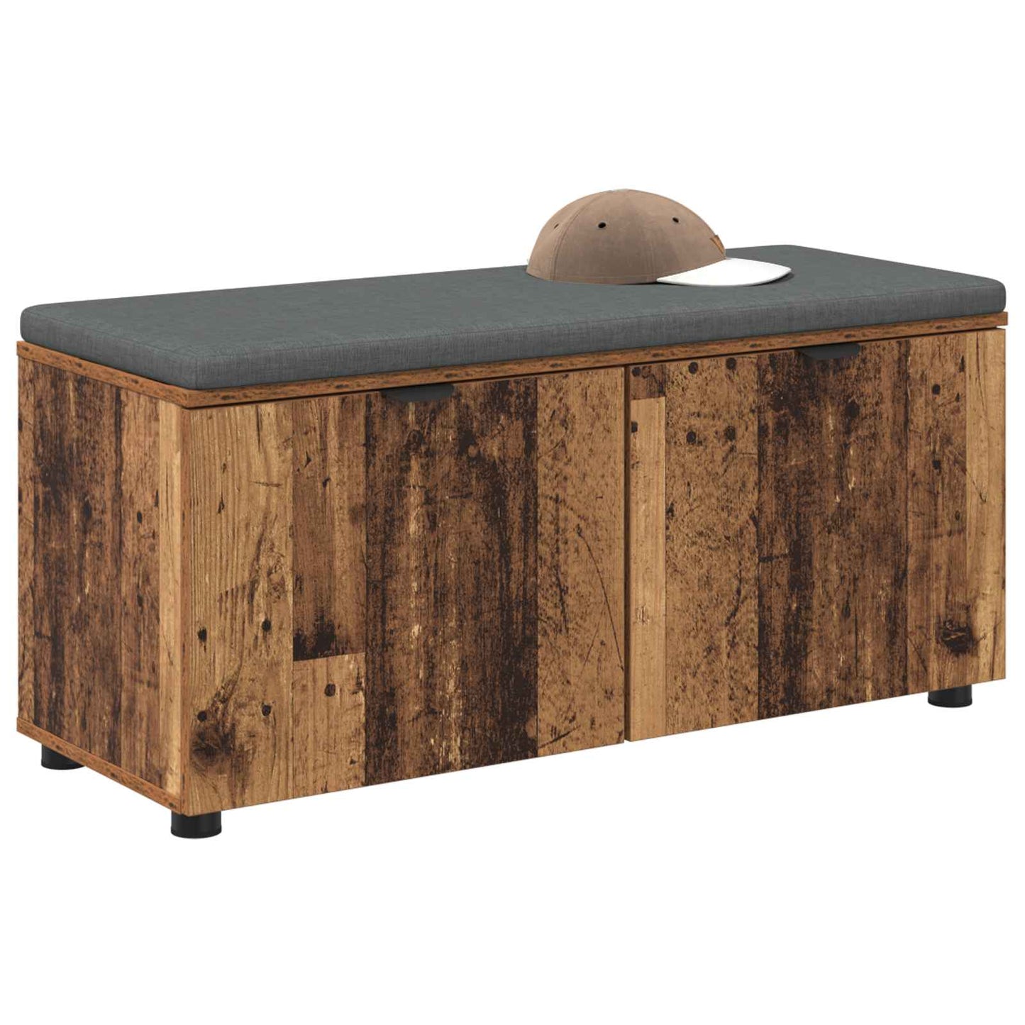 Panca per ingresso con cuscino Legno vecchio 100 x 38 x 46 cm