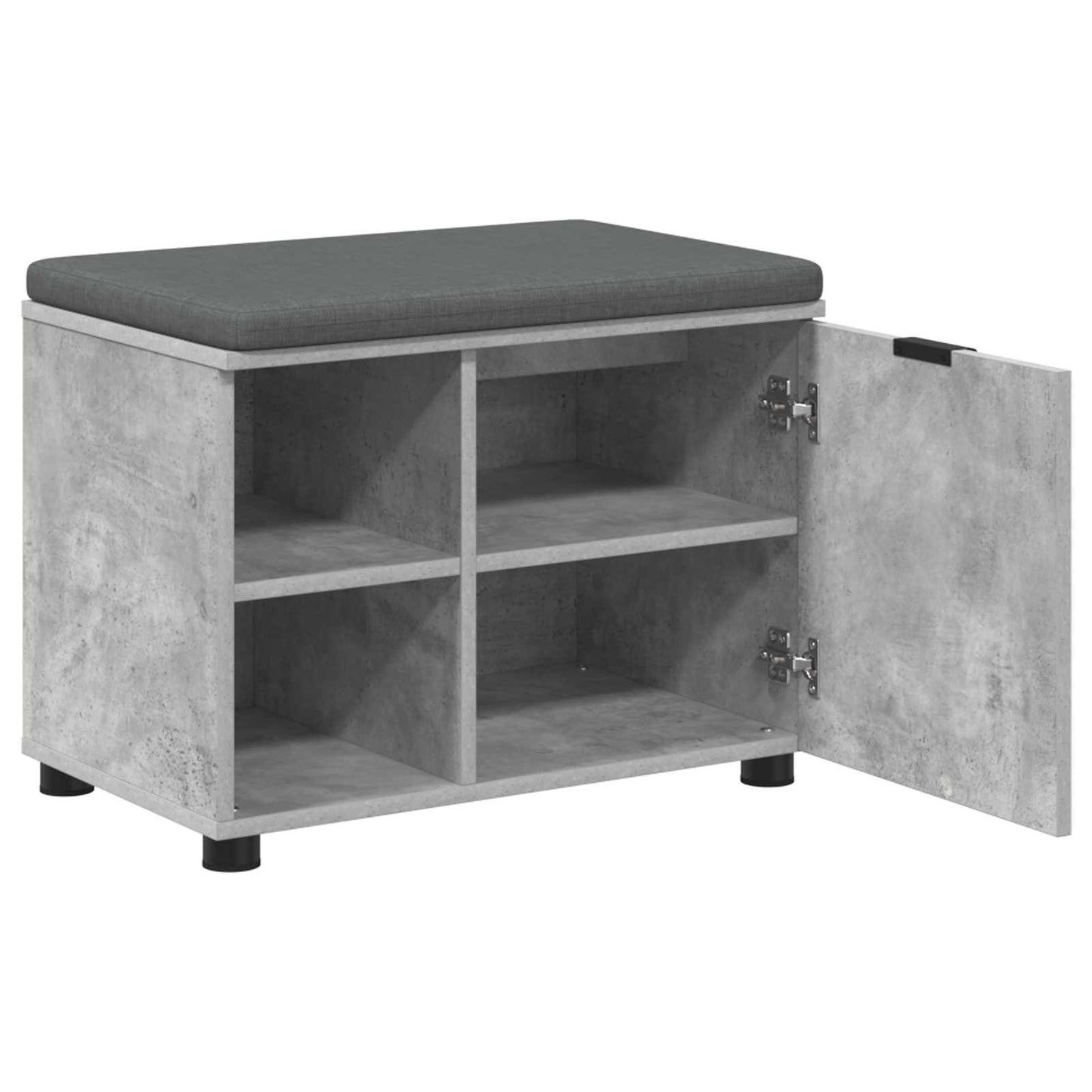 Panca per ingresso con cuscino Grigio cemento 60 x 38 x 46 cm