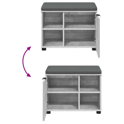 Panca per ingresso con cuscino Grigio Cemento 60 x 38 x 46 cm | homemem39