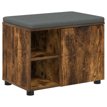 Panca per ingresso con cuscino Rovere fumé 60 x 38 x 46 cm