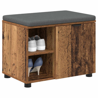Panca per ingresso con cuscino Legno vecchio 60 x 38 x 46 cm