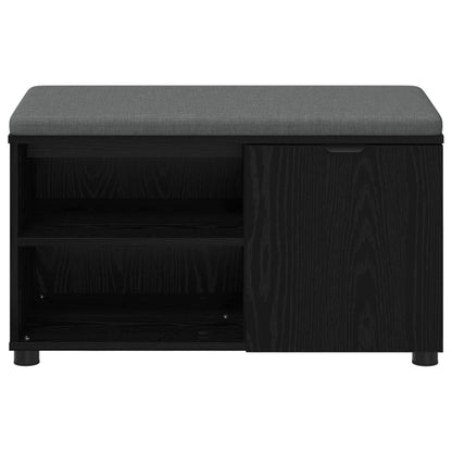 Panca per ingresso con cuscino Rovere Nero 80 x 38 x 46 cm