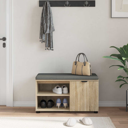 Panca per ingresso con cuscino Rovere Sonoma 80 x 38 x 46 cm