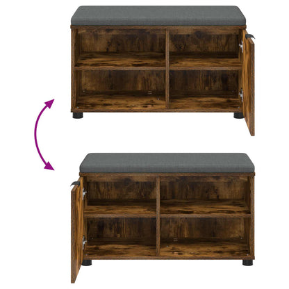Panca per ingresso con porta Quercia Affumicata 80 x 38 x 46 cm | homemem39