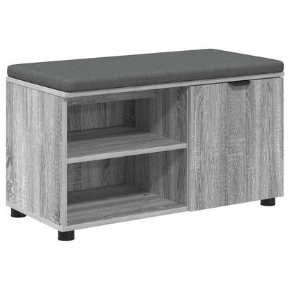 Panca per ingresso con cuscino Grigio Sonoma 80 x 38 x 46 cm