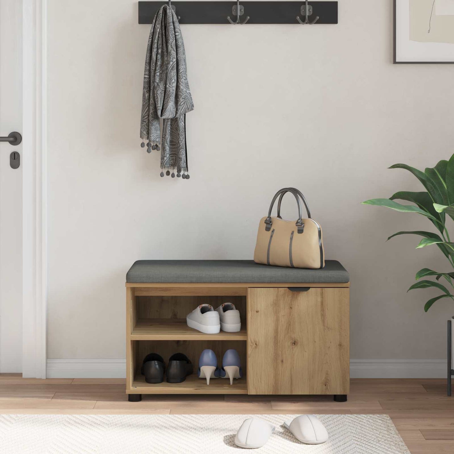 Panca per ingresso Rovere artigianale 80 x 38 x 46 cm