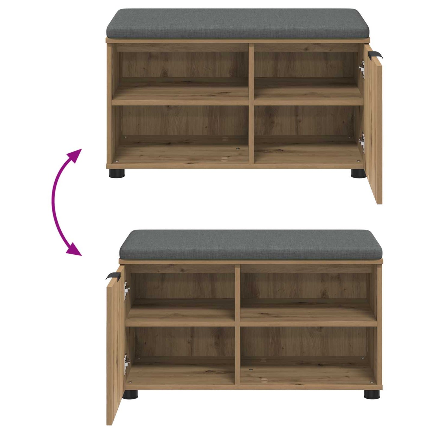 Panca per ingresso Rovere artigianale 80 x 38 x 46 cm