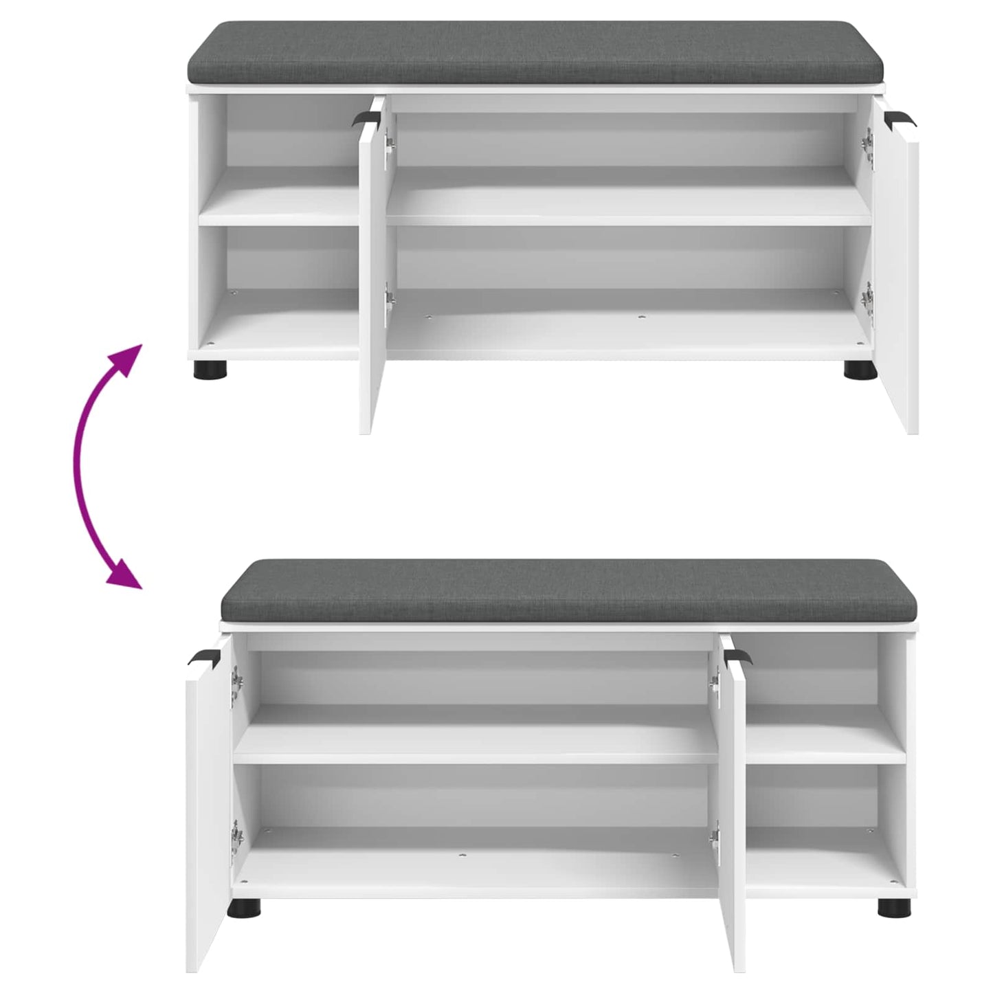 Panca per ingresso con cuscino Bianco 100 x 38 x 46 cm | homemem39