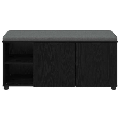 Panca per ingresso con cuscino Rovere Nero 100 x 38 x 46 cm