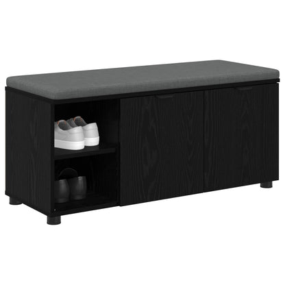 Panca per ingresso con cuscino Rovere Nero 100 x 38 x 46 cm