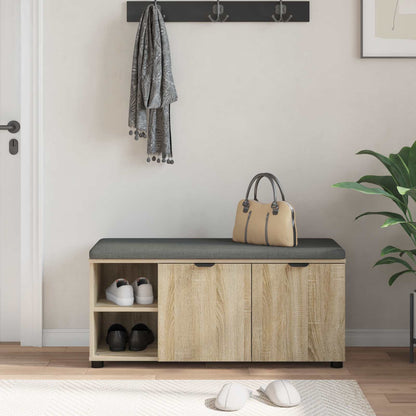 Panca per ingresso con cuscino Rovere Sonoma 100 x 38 x 46 cm