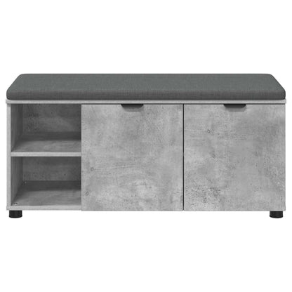 Panca per ingresso con cuscino Grigio cemento 100 x 38 x 46 cm