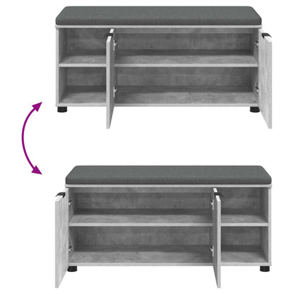 Panca per ingresso con cuscino Grigio Cemento 100 x 38 x 46 cm | homemem39