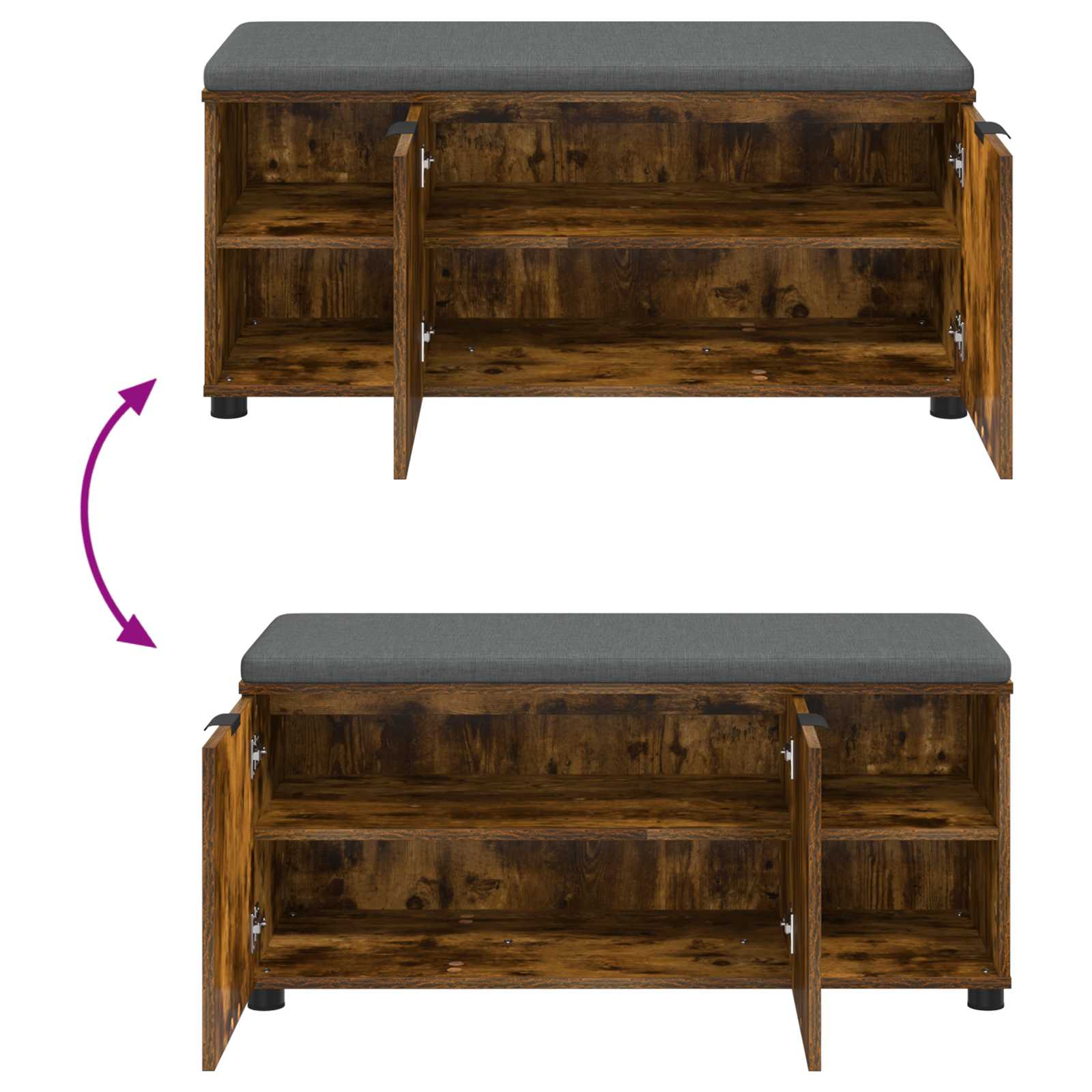 Panca per ingresso Quercia Affumicata 100 x 38 x 46 cm | homemem39