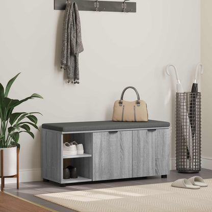 Panca per ingresso con cuscino Grigio Sonoma 100 x 38 x 46 cm