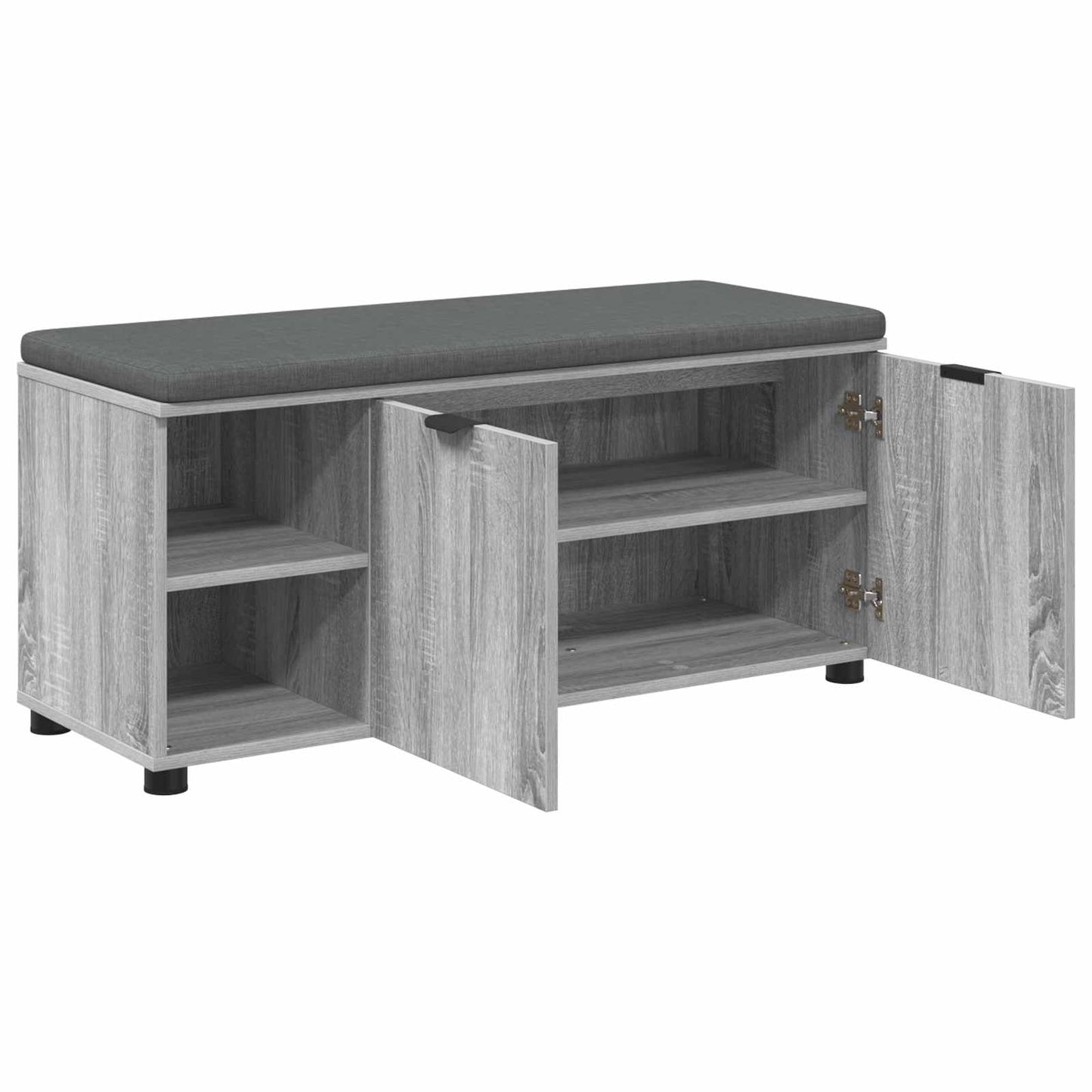 Panca per ingresso con cuscino Grigio Sonoma 100 x 38 x 46 cm