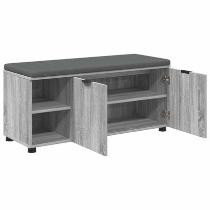 Panca per ingresso con cuscino Grigio Sonoma 100 x 38 x 46 cm