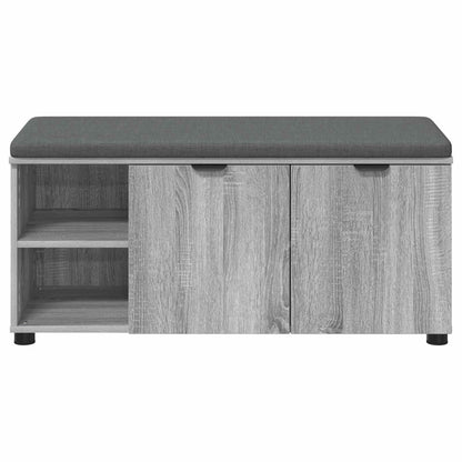 Panca per ingresso con cuscino Grigio Sonoma 100 x 38 x 46 cm